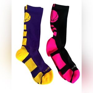 NWOT! Set of Two Pairs Youth Medium Basketball Socks.